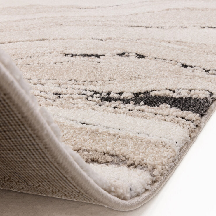Asiatic Mirage quartz beige rug in two sizes, UK version