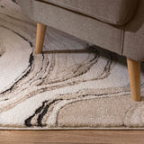 Asiatic Mirage quartz beige rug in two sizes, UK version