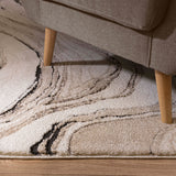 Asiatic Mirage quartz beige rug in two sizes, UK version