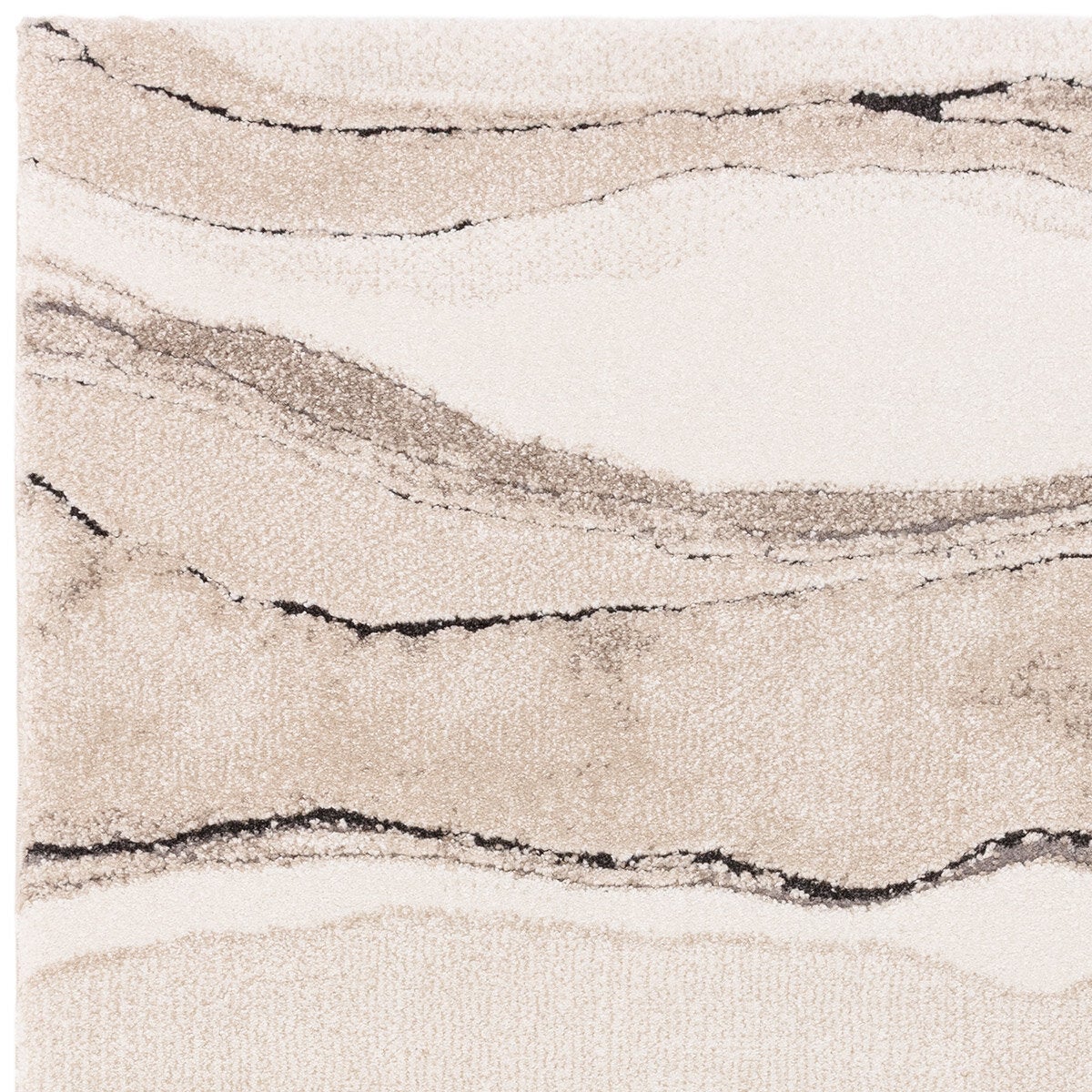 Asiatic Mirage quartz beige rug in two sizes, UK version