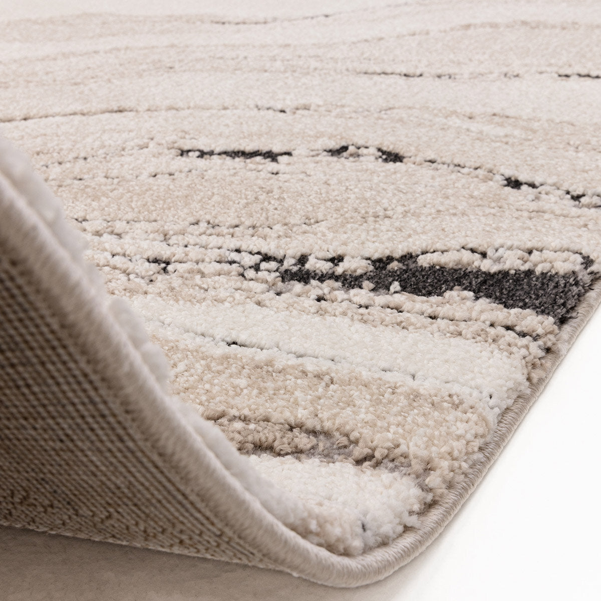 Asiatic Mirage quartz beige rug in two sizes, UK version