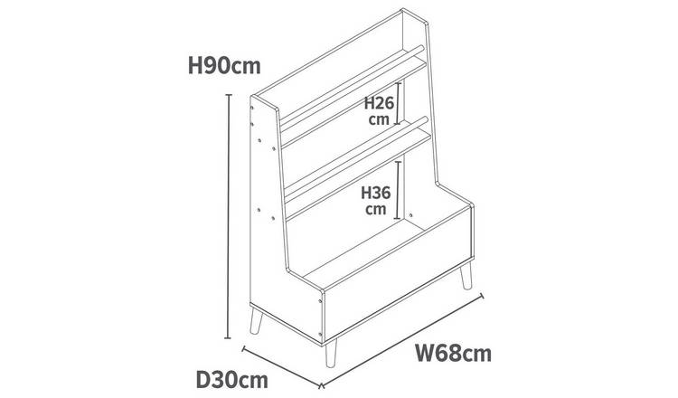 Liberty House kids bookcase and storage unit in white, UK version