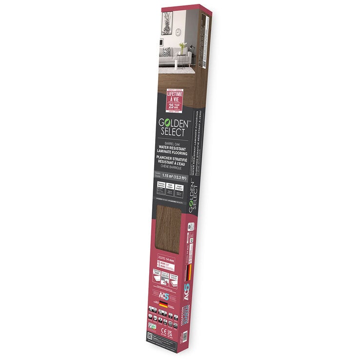 Golden Select Barrel Oak AC5 laminate flooring 1.146m2 (British brand)