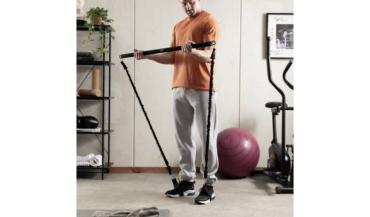 Opti resistance bar set with padded grip and fabric bands, UK version