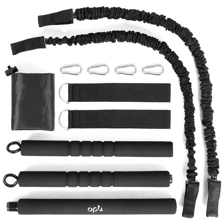 Opti resistance bar set with padded grip and fabric bands, UK version