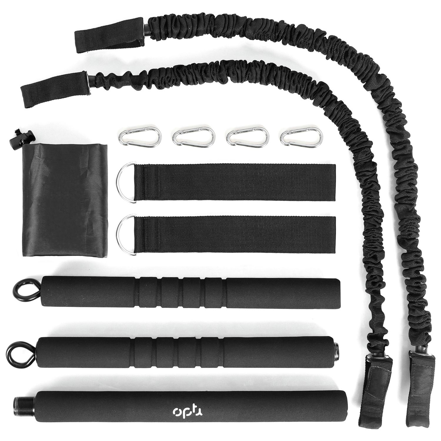 Opti resistance bar set with padded grip and fabric bands, UK version