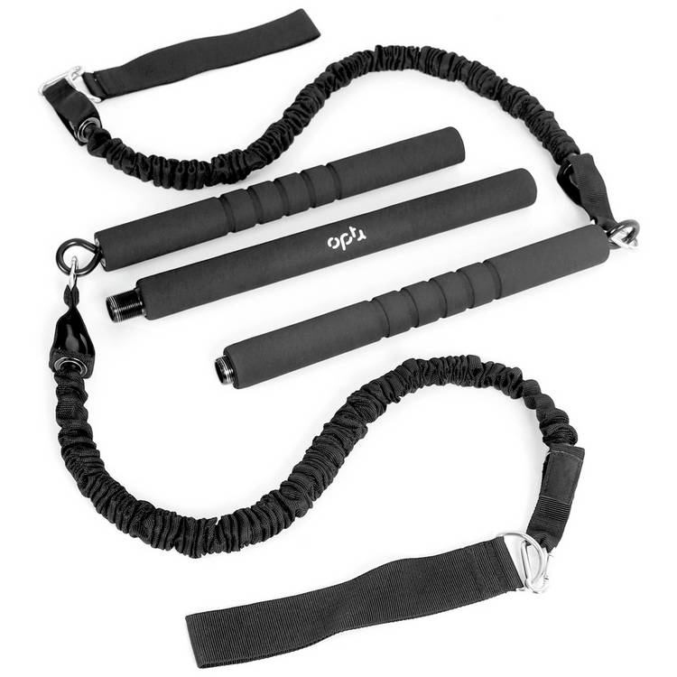 Opti resistance bar set with padded grip and fabric bands, UK version