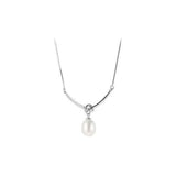 SVNX silver baroque oval pearl necklace 44cm (British brand)