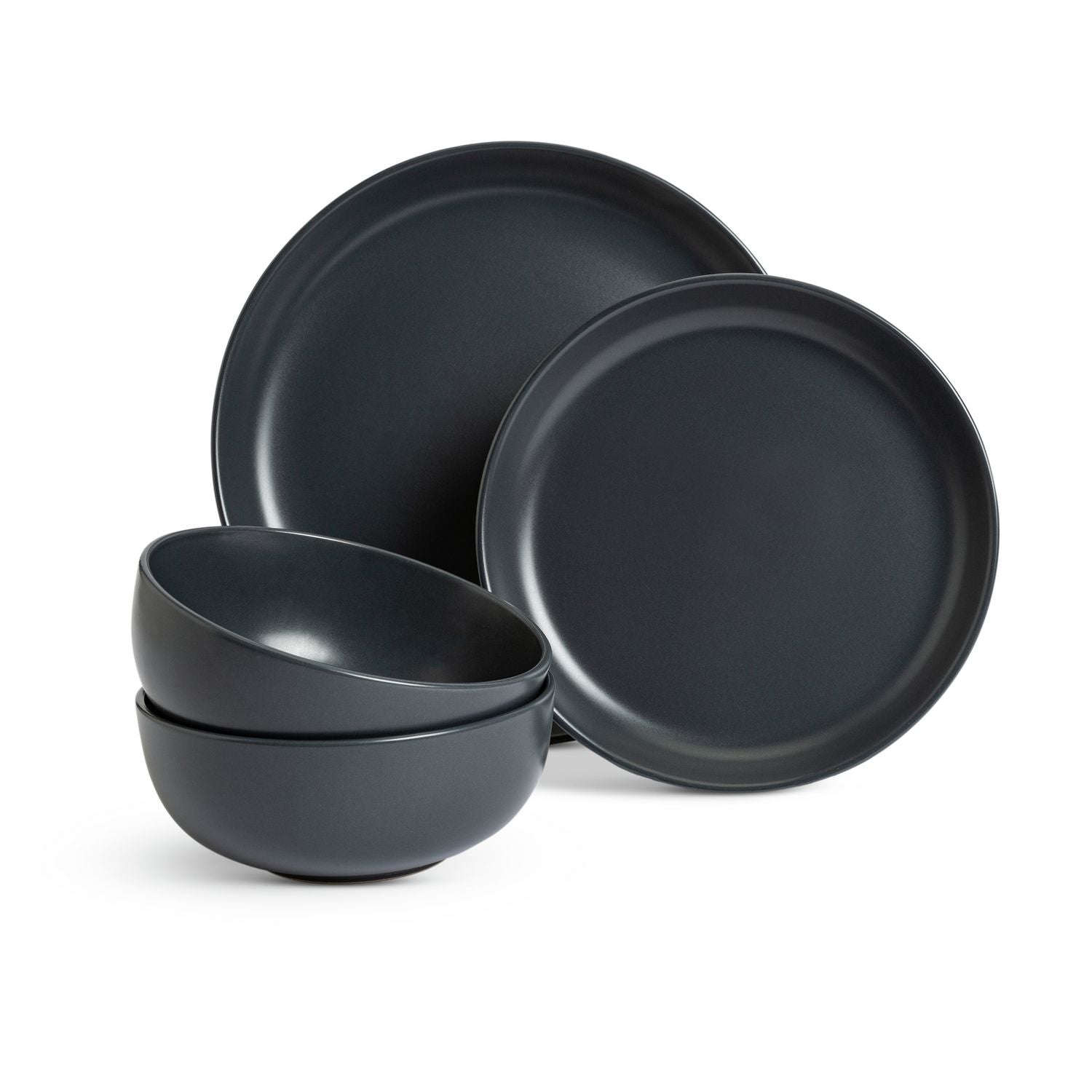Habitat matte glaze stoneware dinner set in charcoal, imported from the UK