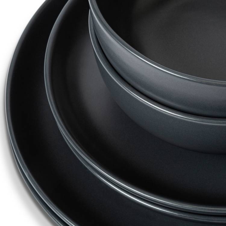 Habitat matte glaze stoneware dinner set in charcoal, imported from the UK