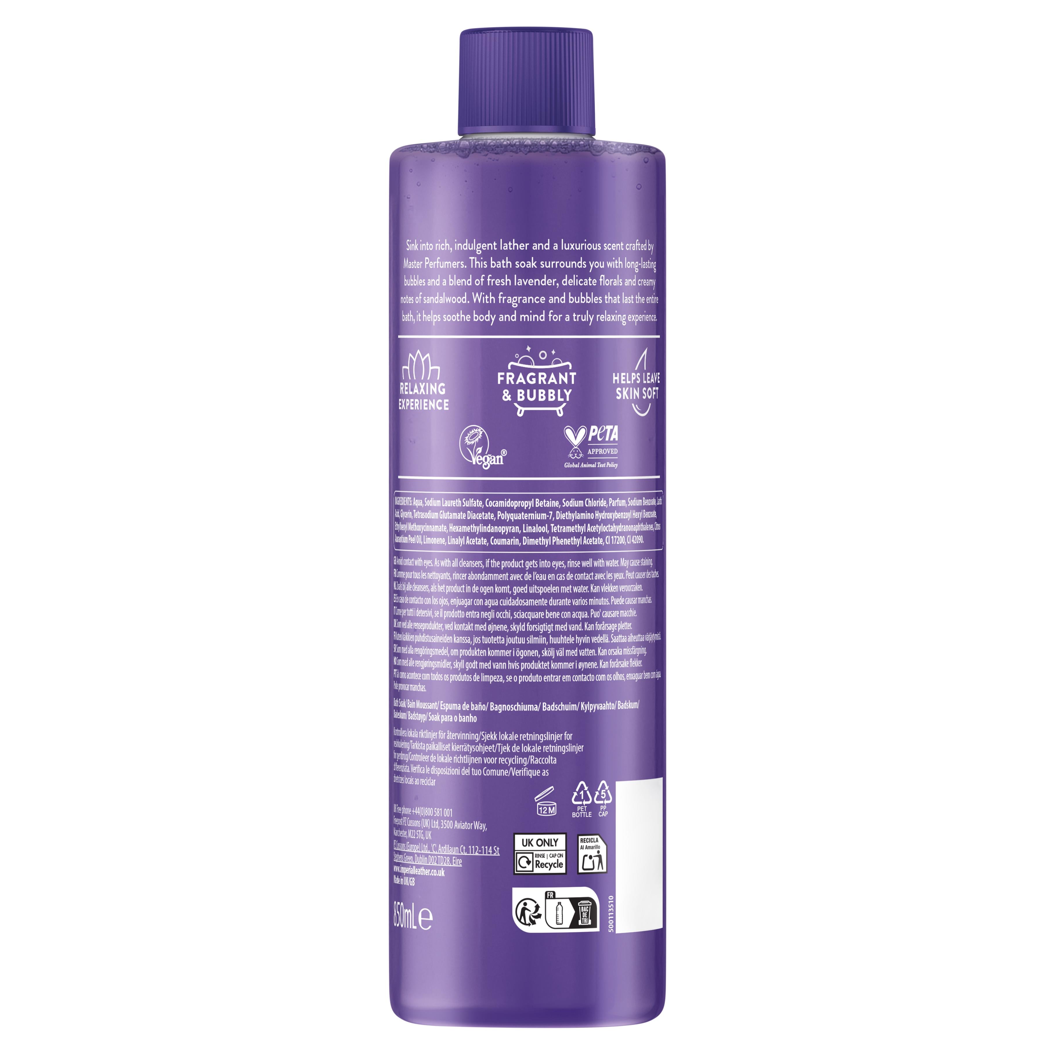 Imperial Leather Relaxing Bath Soak 850ml, imported from the UK