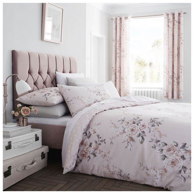 Catherine Lansfield bedding set Canterbury Blush single (British brand)