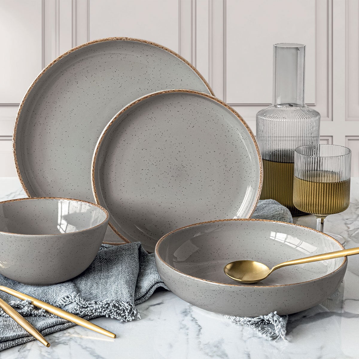 Over & Back stoneware set 16 piece two colours imported UK