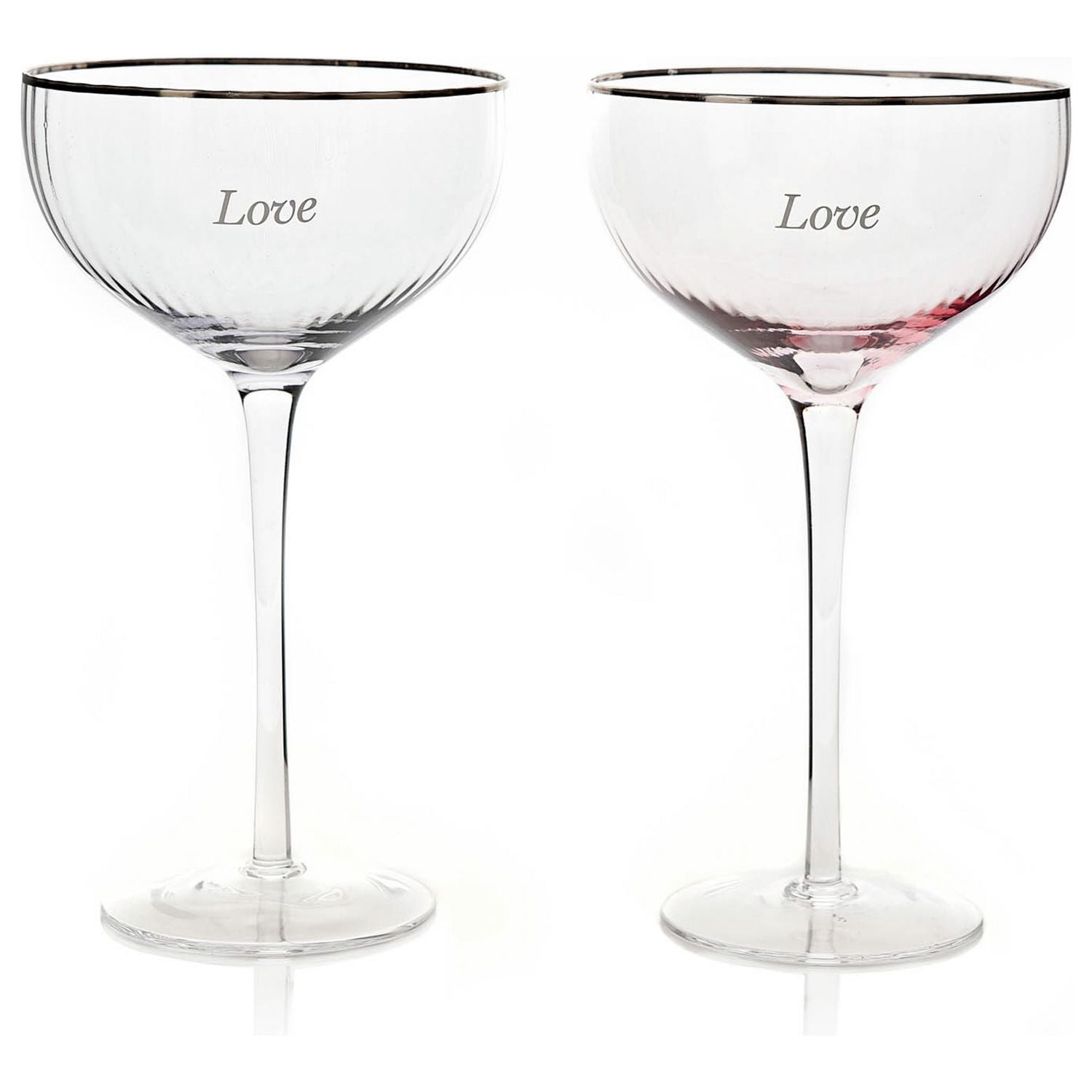Amore Love Coupe Champagne Glasses set of 2 - British product