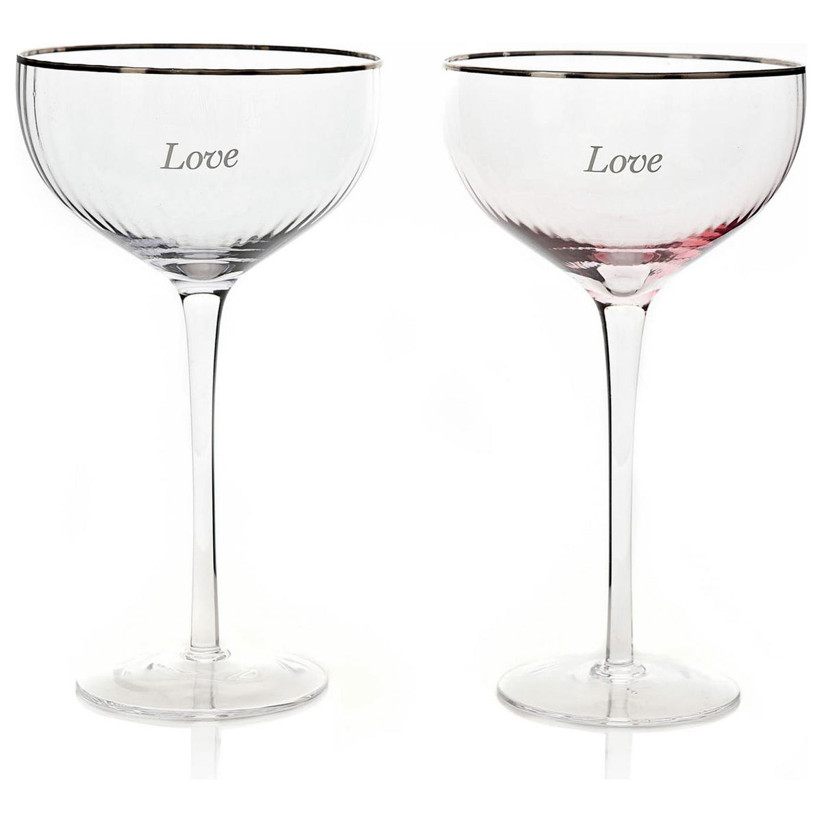 Amore Love Coupe Champagne Glasses set of 2 - British product