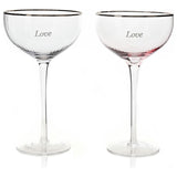 Amore Love Coupe Champagne Glasses set of 2 - British product