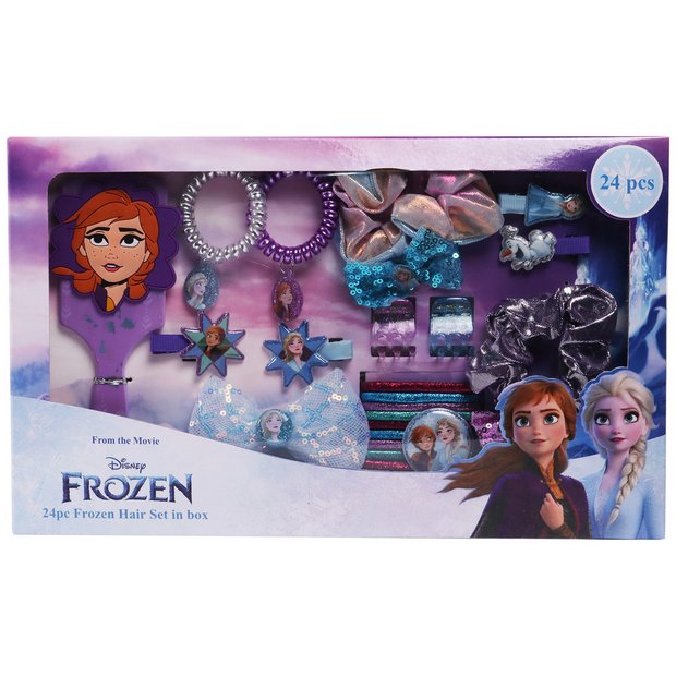 Frozen hair play set 24 pieces bows scrunchies clips hairbrush, imported from the UK
