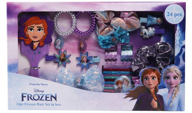 Frozen hair play set 24 pieces bows scrunchies clips hairbrush, imported from the UK
