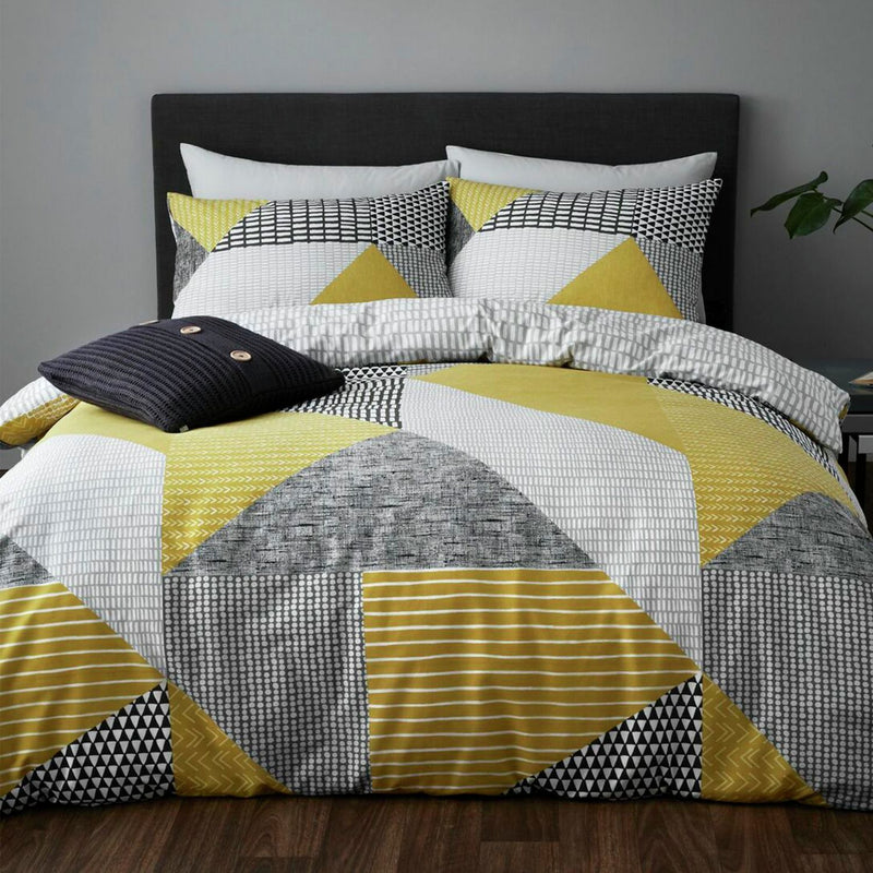 Catherine Lansfield Larsson Geo Ochre Bedding Set - Single
