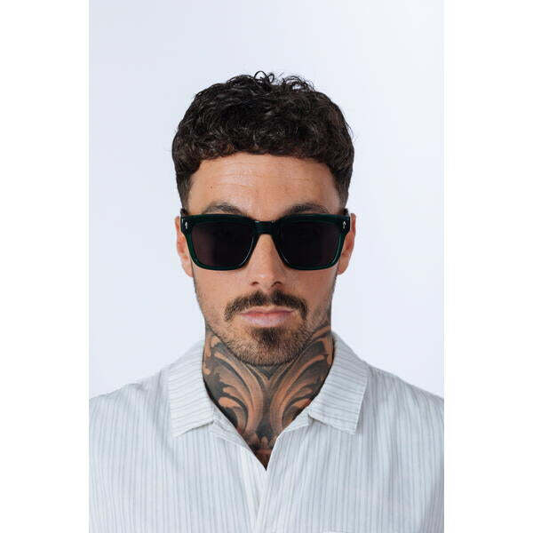SVNX square sunglasses green black UV 400 - British product