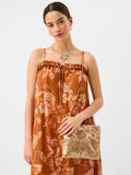 Accessorize gold embellished floral clutch bag - British product