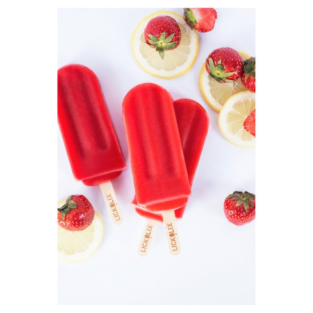 Lickalix Organic  Strawberry Lemonade Ice Lollies   3 per pack GOODS M&S   