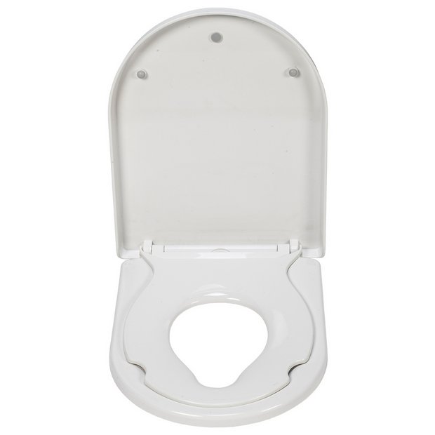 Croydex white Hillier D Shaped family toilet seat - British product