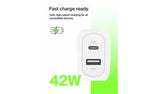 Belkin dual port USB C and USB-A charger 42W - British product