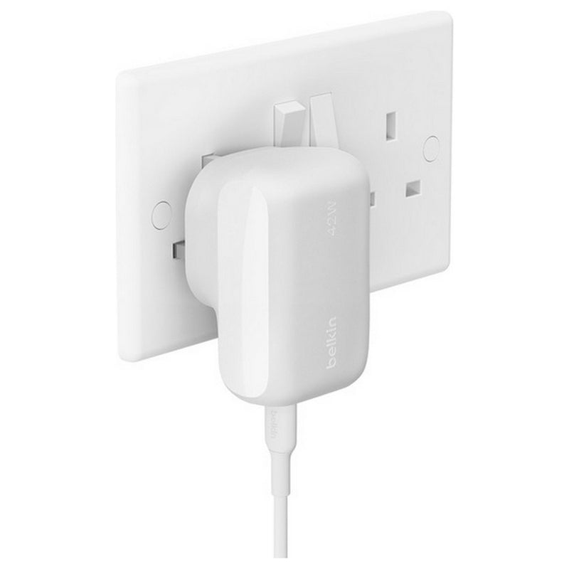 Belkin dual port USB C and USB-A charger 42W - British product