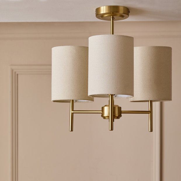 Argos Home Candelabra metal 3 light ceiling light brass, UK version