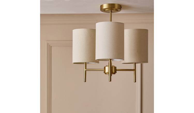 Argos Home Candelabra metal 3 light ceiling light brass, UK version