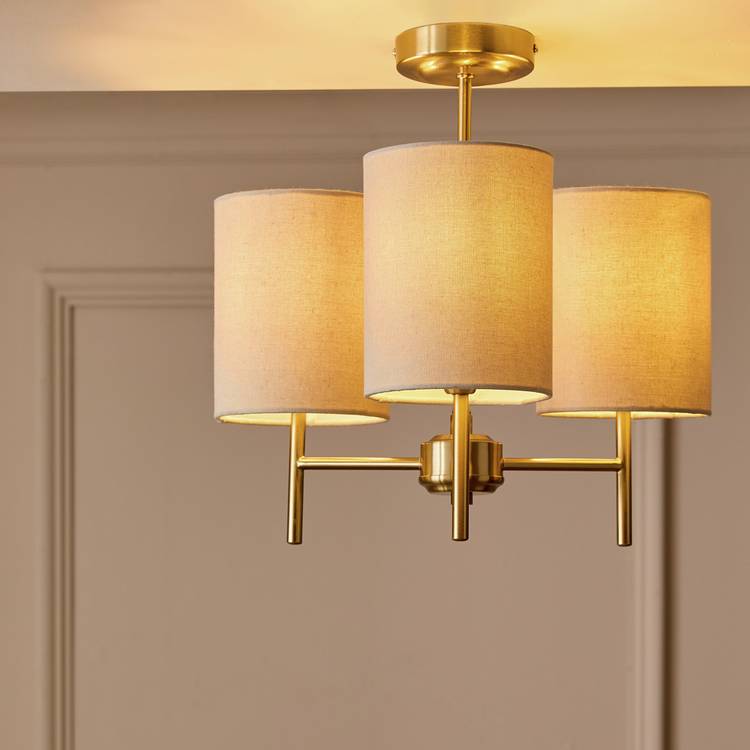Argos Home Candelabra metal 3 light ceiling light brass, UK version