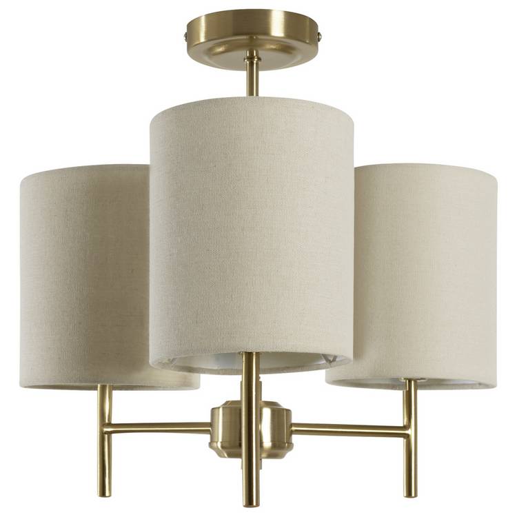 Argos Home Candelabra metal 3 light ceiling light brass, UK version