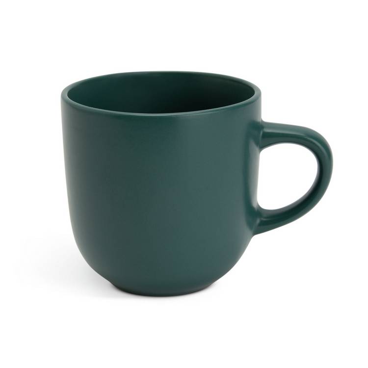 Habitat stoneware mug set of 4 matte teal glaze 420ml - British product