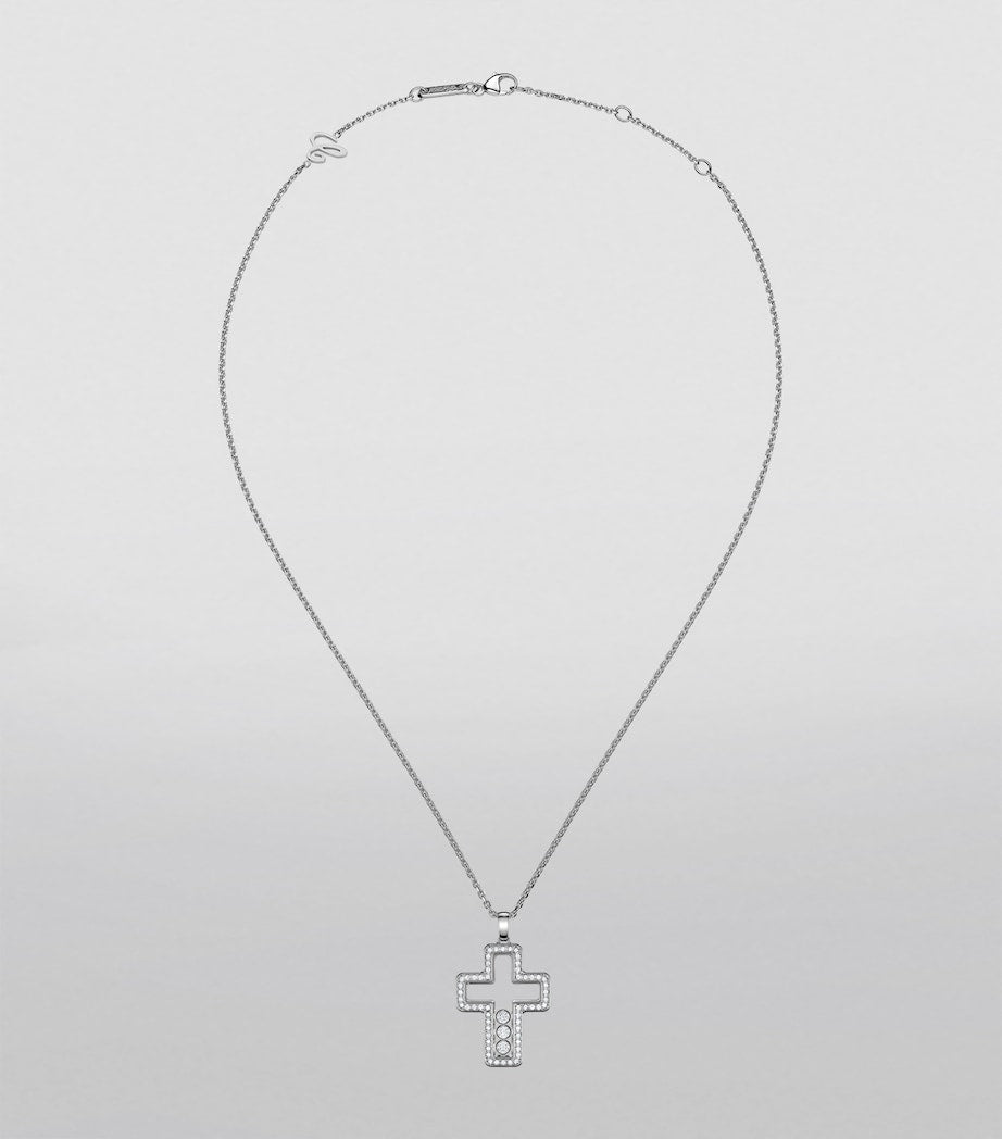 Chopard Happy Diamonds cross necklace 18kt white gold (British brand)