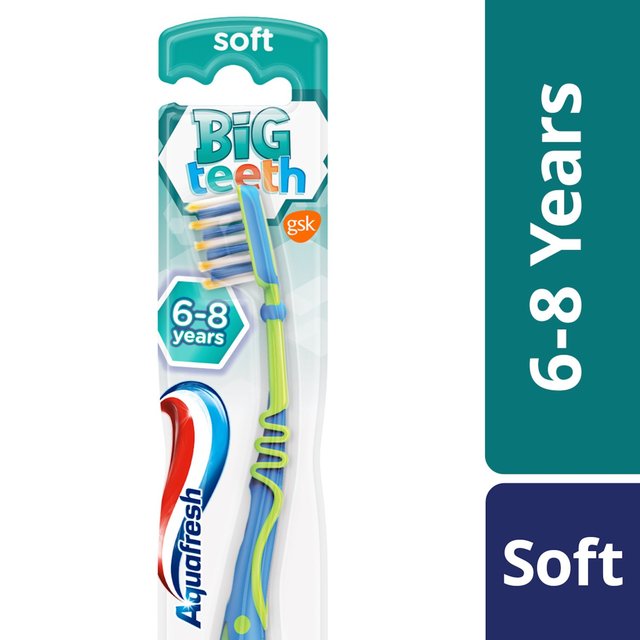 Aquafresh Big Teeth Kids Toothbrush Age 6-8 Soft in Plastic-Free Pack GOODS M&S   