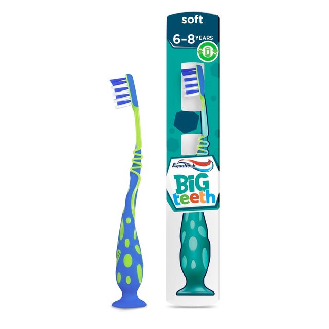 Aquafresh Big Teeth Kids Toothbrush Age 6-8 Soft in Plastic-Free Pack GOODS M&S   