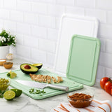 KitchenAid 3-piece cutting board set in green, imported from the UK
