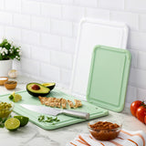 KitchenAid 3-piece cutting board set in green, imported from the UK
