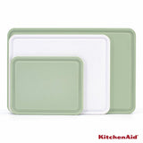 KitchenAid 3-piece cutting board set in green, imported from the UK