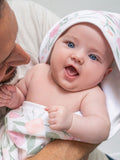 aden + anais pink muslin hooded towel set (British brand)