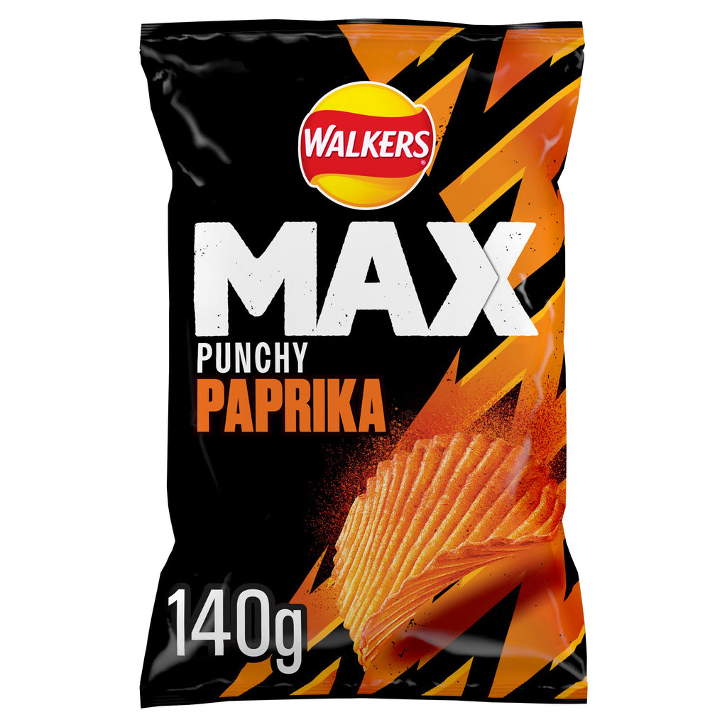 Walkers Max Punchy Paprika Sharing Crisps 140g