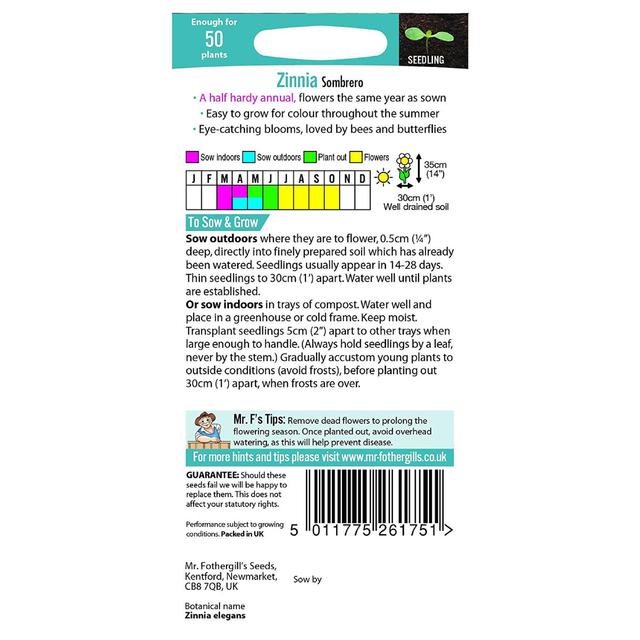 Mr Fothergills Seed Zinnia Sombrero GOODS M&S   