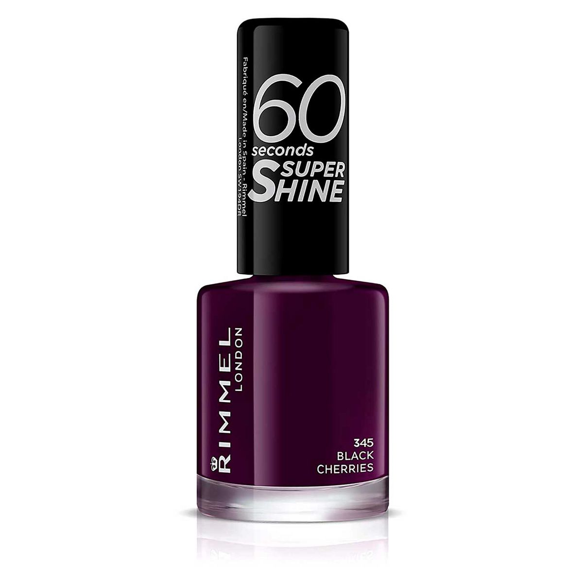 Rimmel 60 Seconds Super Shine Nail Polish 345 Black Cherries GOODS Boots   