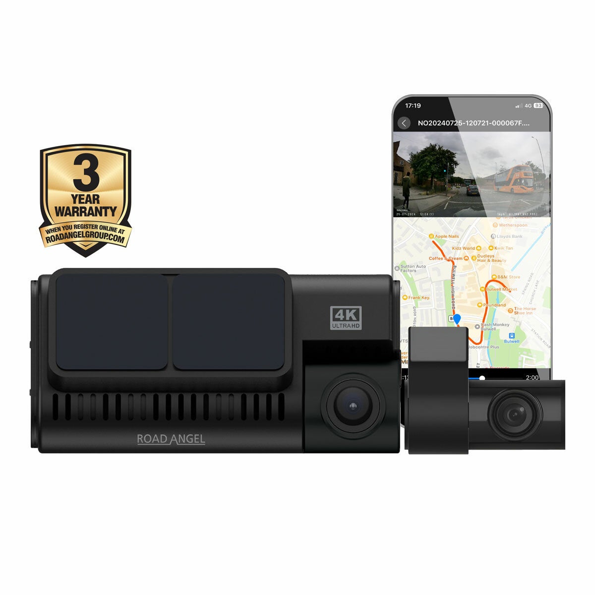Road Angel Halo Ultima dash cam 64GB, imported from the UK