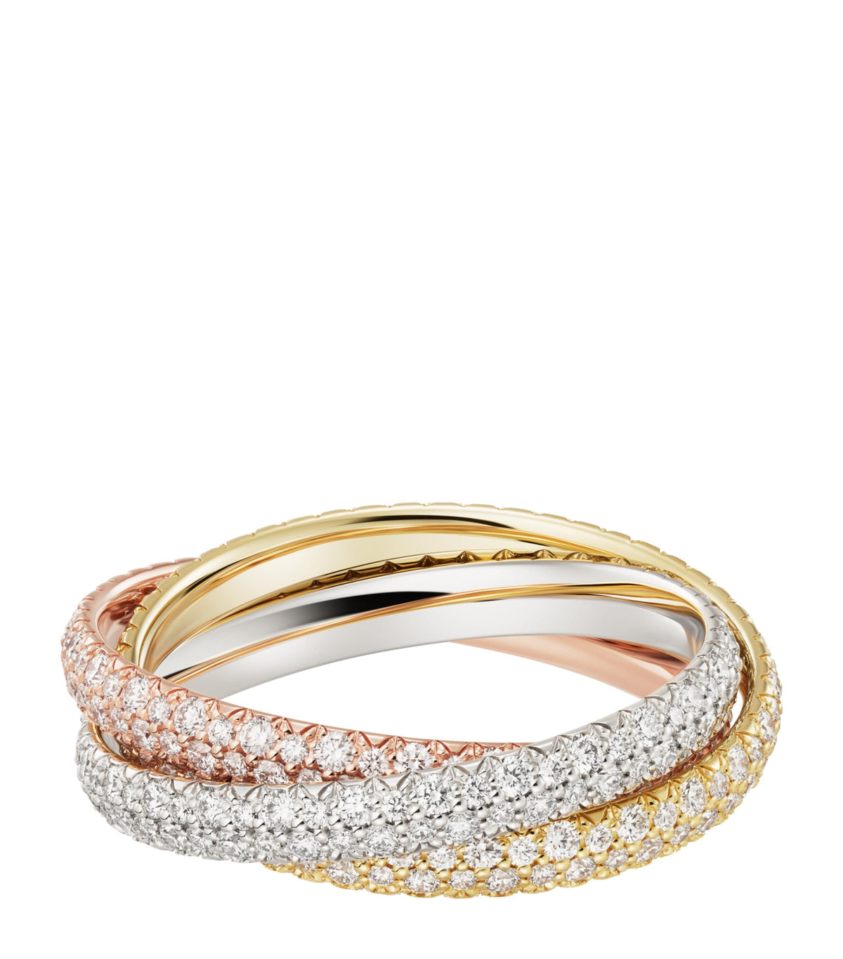 Cartier Trinity ring diamond white yellow rose gold luxury jewelry imported from the UK