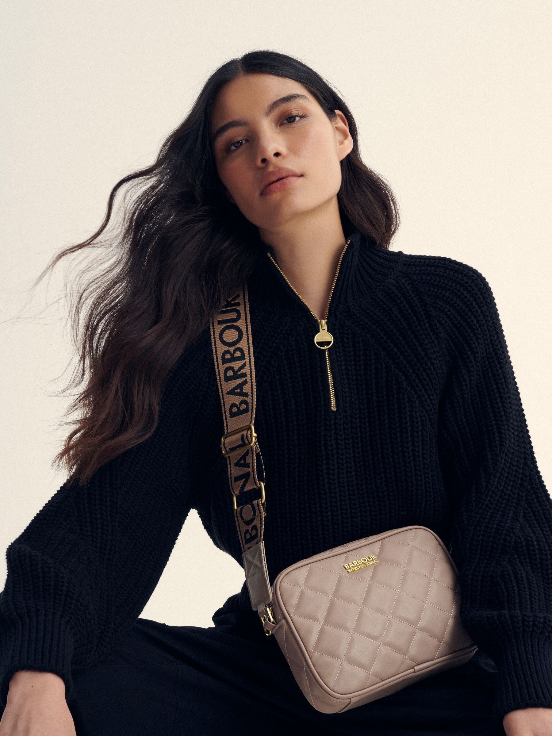 Barbour® International Nude Quilted Sloane Crossbody Bag