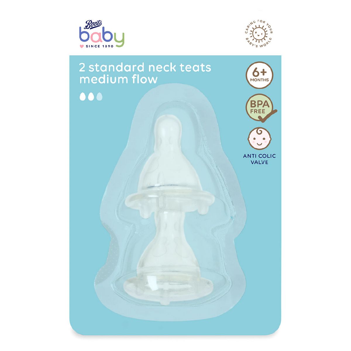 Boots Baby Standard Neck Medium Teat 2 Pack GOODS Boots   