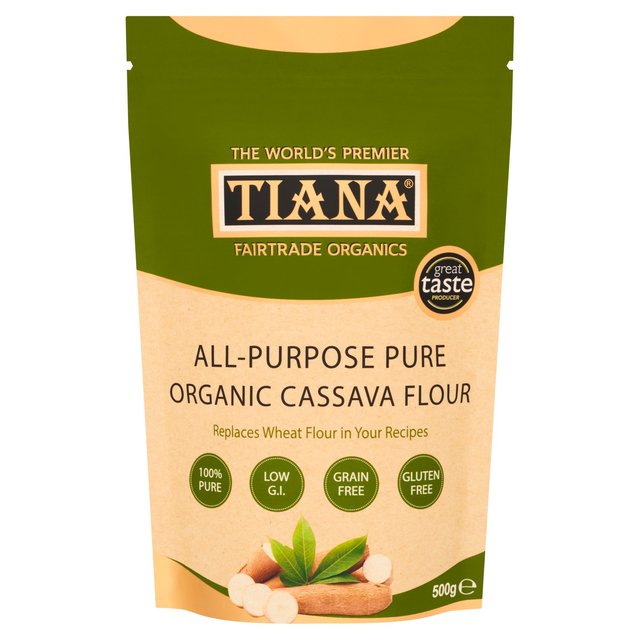 Tiana Fairtrade Organics All Purpose Cassava Gluten Free Flour   500g