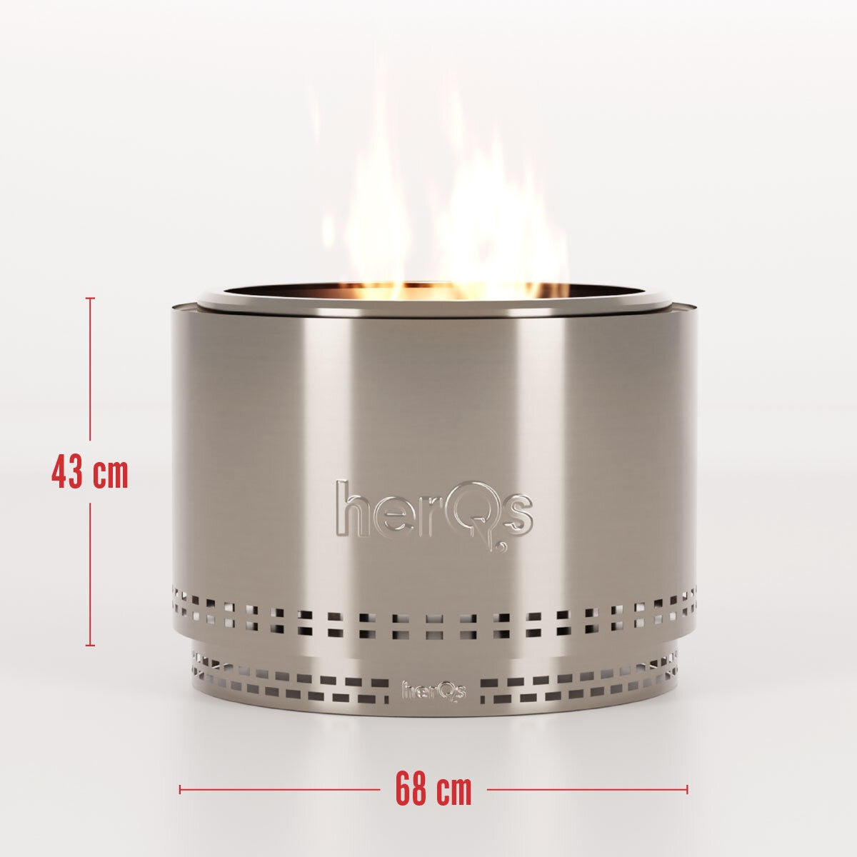HerQs Chief stainless steel fire pit 68cm (British brand)